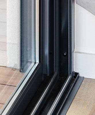 Baie coulissante angle sans poteau