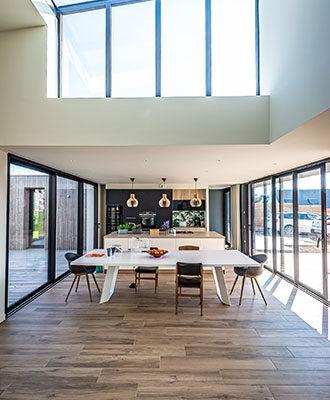 Baie coulissante angle sans poteau