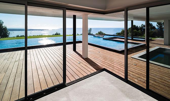 Baie coulissante angle sans poteau